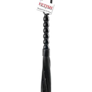 Fetish Fantasy Series Beaded Cat-O-Nine Tails - Black