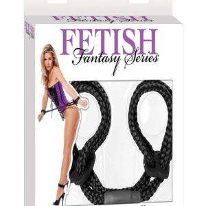 Fetish Fantasy Silk Rope Love Cuffs - Black