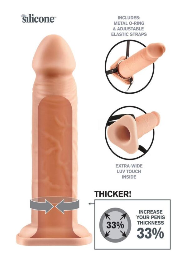 Fantasy X-Tensions Silicone Performance Hollow Extension 8in - Vanilla - Image 2