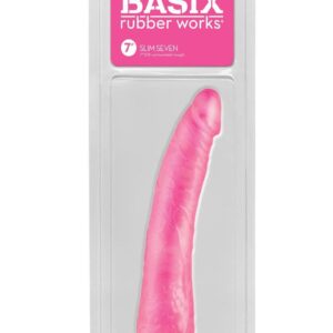 Basix Dong Slim 7 with Suction Cup 7in - Pink