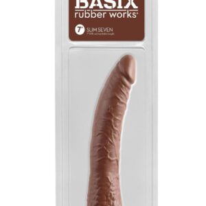 Basix Dong Slim 7 with Suction Cup 7in - Chocolate