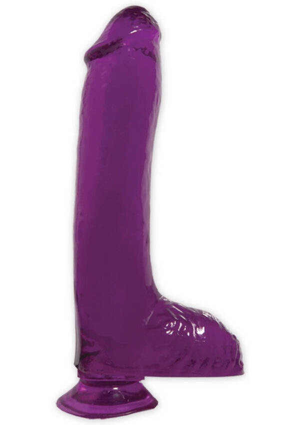 Basix Rubber Works 8 Inch Dong With Suction Cup Purple - Image 2