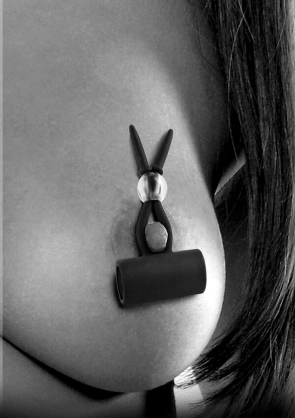 Fetish Fantasy Series Limited Edition Vibrating Silicone Nipple Lassos Black - Image 2