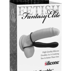 Fetish Fantasy Elite Double Trouble Silicone Male Strap-On Dildo Waterproof 6in - Black