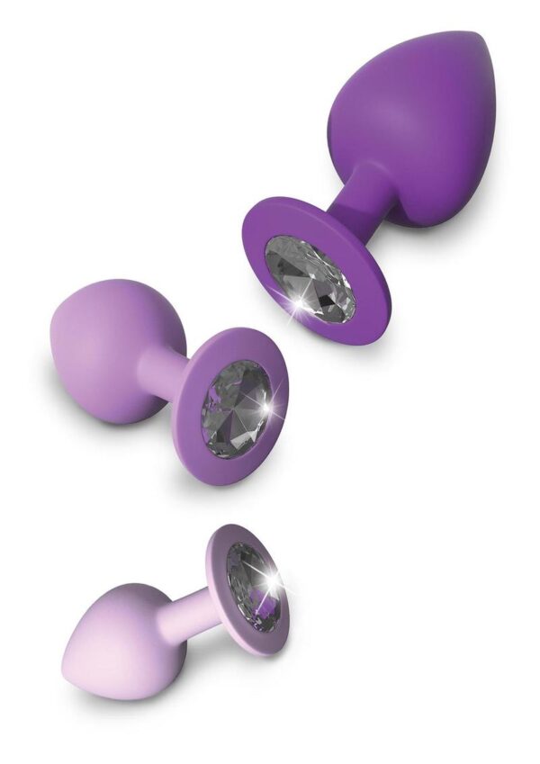 Fantasy For Her Her Little Gems Trainer Set Anal Kit 3 Training Size Plugs Waterproof Silicone - Purple - Image 2