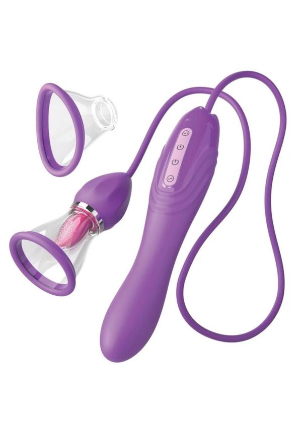 Fantasy for Her Ultimate Pleasure Max Rechargeable Silicone Vibrator with Clitoral Stimulator - Purple - Image 2