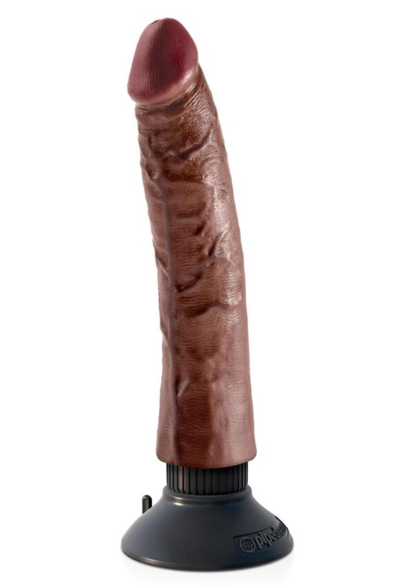 King Cock Vibrating Dildo 7in - Chocolate - Image 3