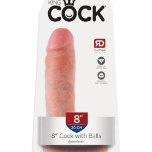 King Cock Dildo with Balls 8in - Vanilla