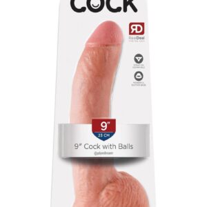 King Cock Dildo with Balls 9in - Vanilla