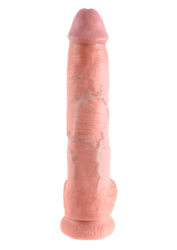 King Cock Dildo with Balls 10in - Vanilla - Image 3