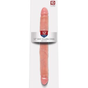 King Cock Slim Double Dildo 12in - Vanilla