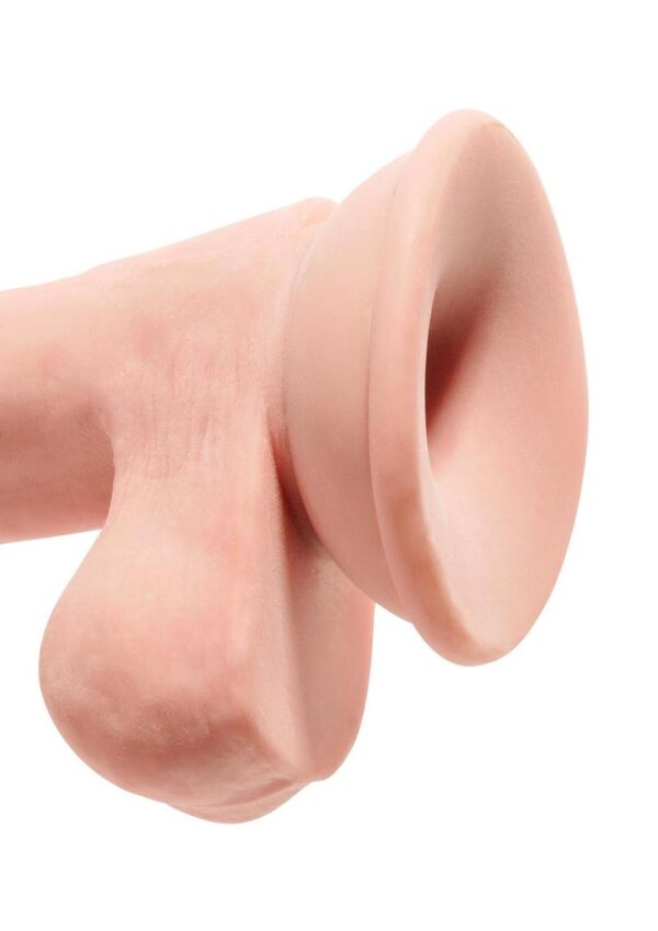 King Cock Plus Triple Density Dildo with Balls 6.5in - Vanilla - Image 2