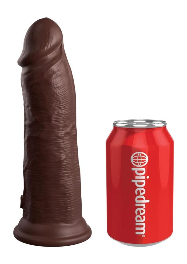 King Cock Elite Dual Density Silicone Dildo 8in - Chocolate - Image 3