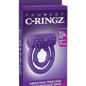 Fantasy C-Ringz Silicone Vibrating Prolong Performance Cock Ring - Purple