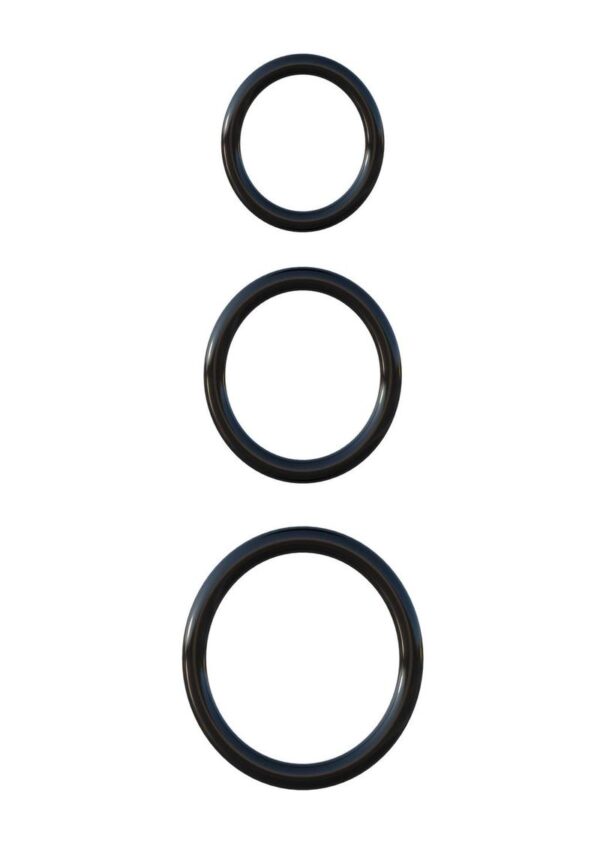 Fantasy C-Ringz Silicone 3-Ring Stamina Cock Ring Set - Black - Image 3