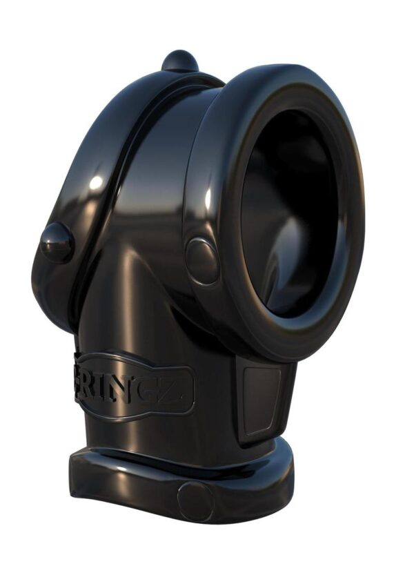 Fantasy C-Ringz Pipe Cock Ring with Ball-Stretcher - Black - Image 3