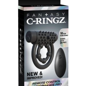 Fantasy C-Ringz Silicone Rechargeable Performance Pro Cock Ring with Remote Control - Black