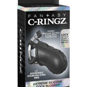 Fantasy C-Ringz Extreme Silicone Cock Blocker Cock Ring - Black