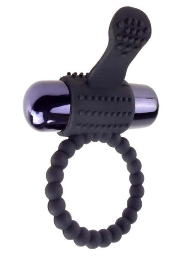 Fantasy C-Ringz Vibrating Silicone Super Cock Ring with Bullet - Black - Image 2