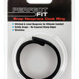 Perfect Fit Snap Neoprene Cock Ring - Black