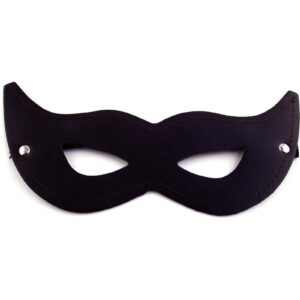 Rouge Smooth Leather Cat Eye Mask - Black