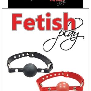 Fetish Play Ball Gag Vegan Leather - Red