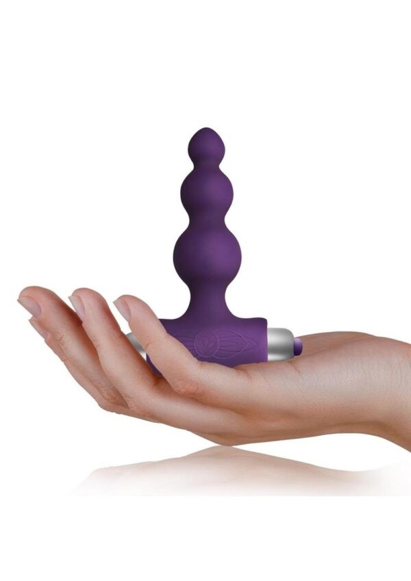 Petite Sensations Bubbles Silicone Vibrating Butt Plug - Purple - Image 4