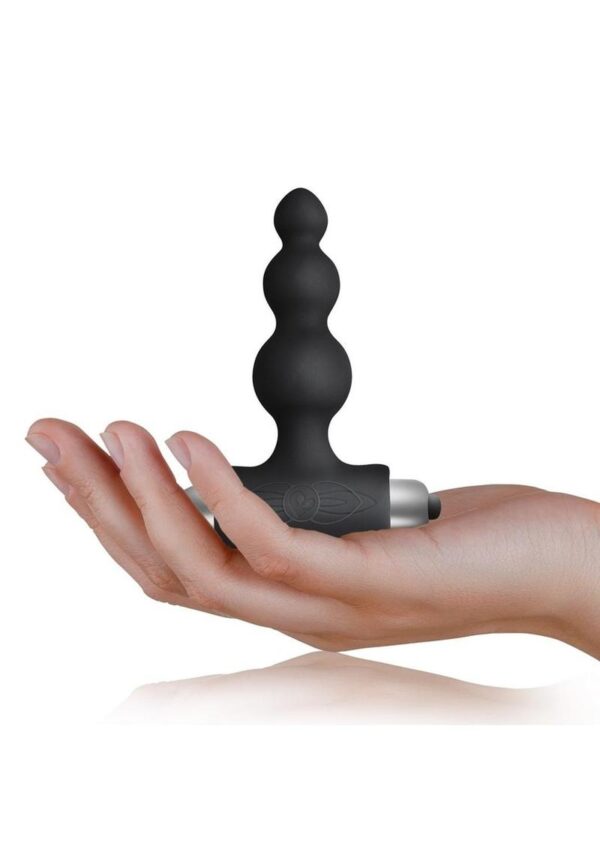 Petite Sensations Bubbles Silicone Vibrating Anal Plug - Black - Image 4