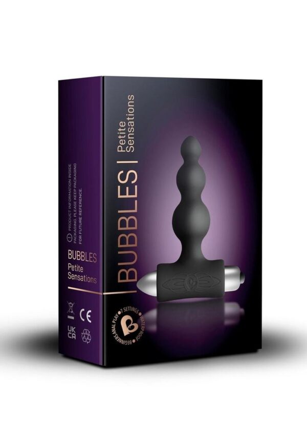 Petite Sensations Bubbles Silicone Vibrating Anal Plug - Black