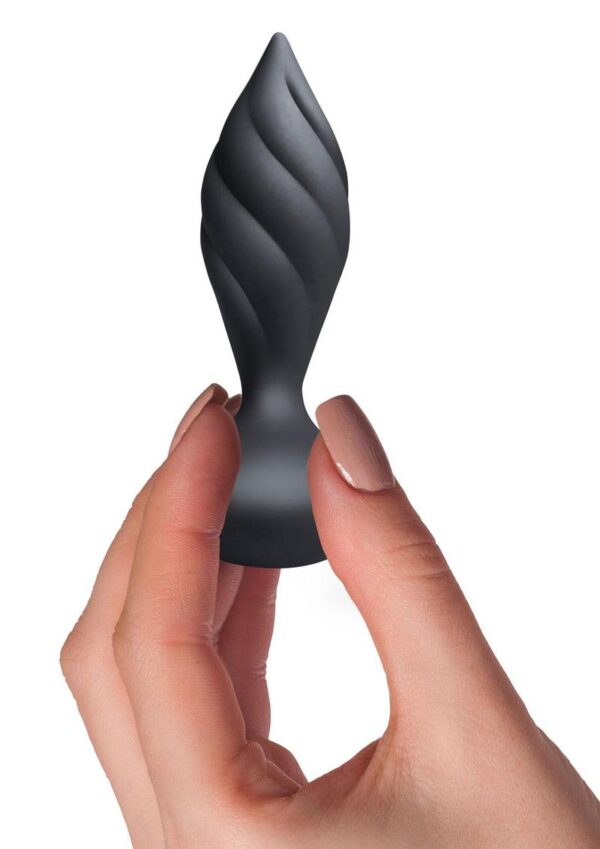 Desire Rechargeable Silicone Anal Plug with Remote Control - Black/Rose Gold - Image 4
