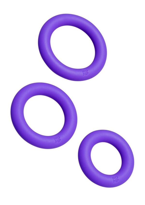 Romp Remix Trio Silicone Cock Rings (3 Piece) - Purple - Image 2