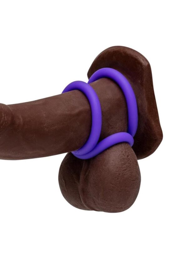 Romp Remix Trio Silicone Cock Rings (3 Piece) - Purple - Image 4