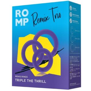 Romp Remix Trio Silicone Cock Rings (3 Piece) - Purple