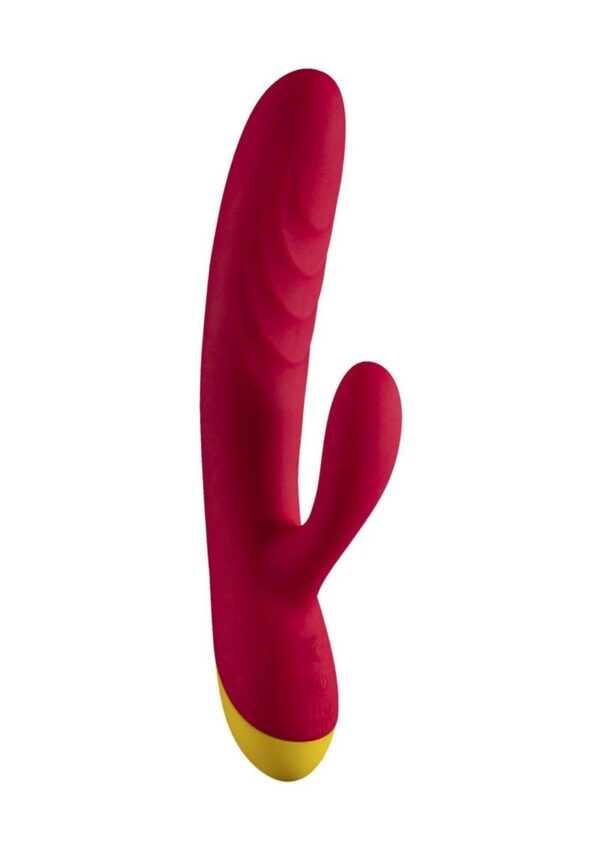 Romp Jazz Rechargeable Silicone Rabbit Vibrator - Red - Image 2