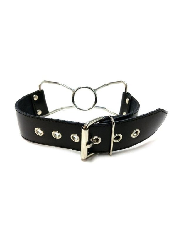 Rouge Leather Adjustable Spider Gag - Black - Image 2