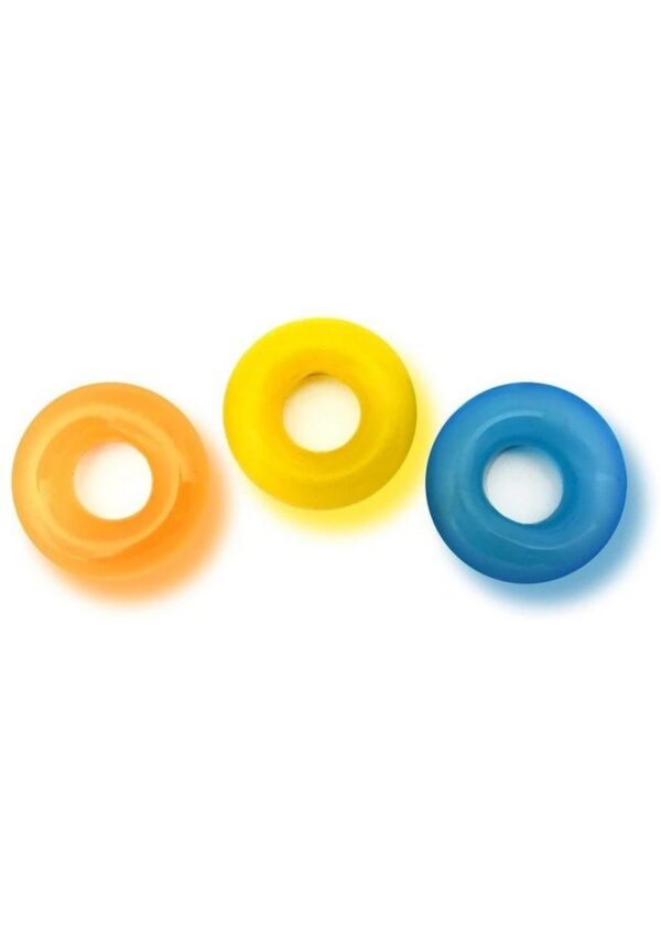 Rascal The D-Ring Glow X3 Glow In The Dark Cockrings Assorted Colors 3 Each Per Set - Image 2