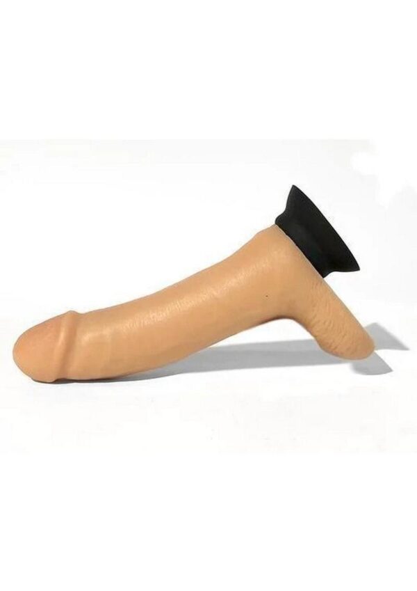 Rascal Jock Brent Silicone Cock Dildo with Silicone Handle and Suction Cup Base 8in - Vanilla - Image 3