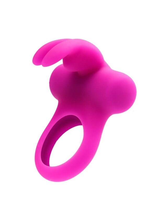 VeDO Frisky Bunny Rechargeable Silicone Vibrating Cock Ring - Purple - Image 2