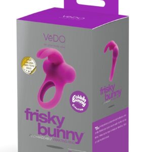 VeDO Frisky Bunny Rechargeable Silicone Vibrating Cock Ring - Purple