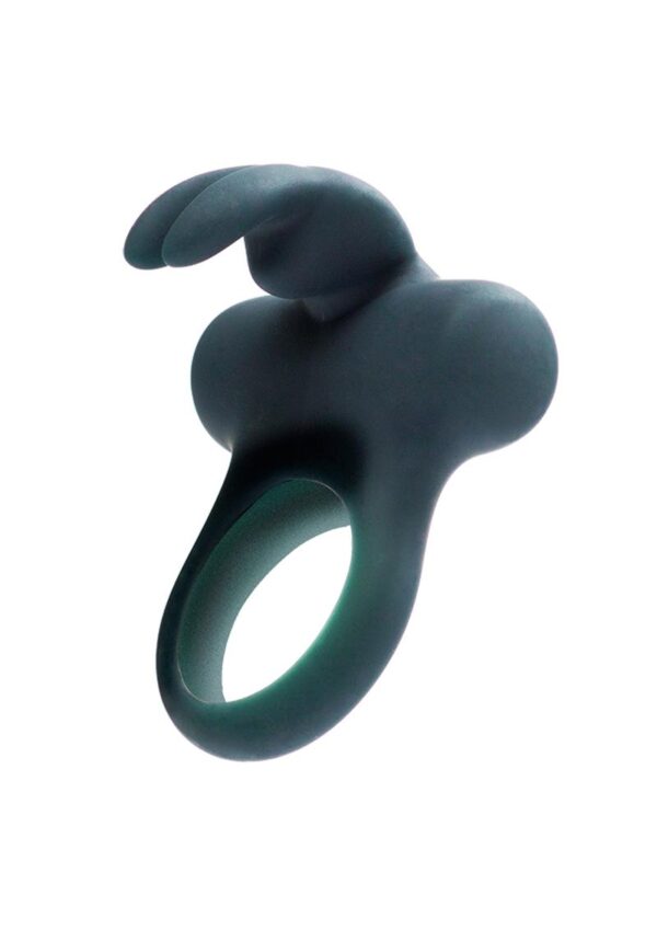 VeDO Frisky Bunny Rechargeable Silicone Vibrating Cock Ring - Black - Image 2