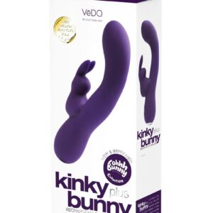 VeDO Kinky Bunny Plus Rechargeable Silicone Rabbit Vibrator - Deep Purple