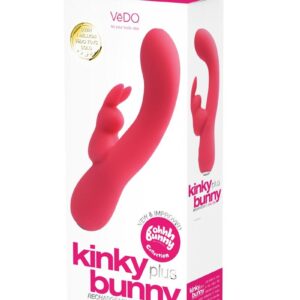 VeDO Kinky Bunny Plus Rechargeable Silicone Rabbit Vibrator - Pink