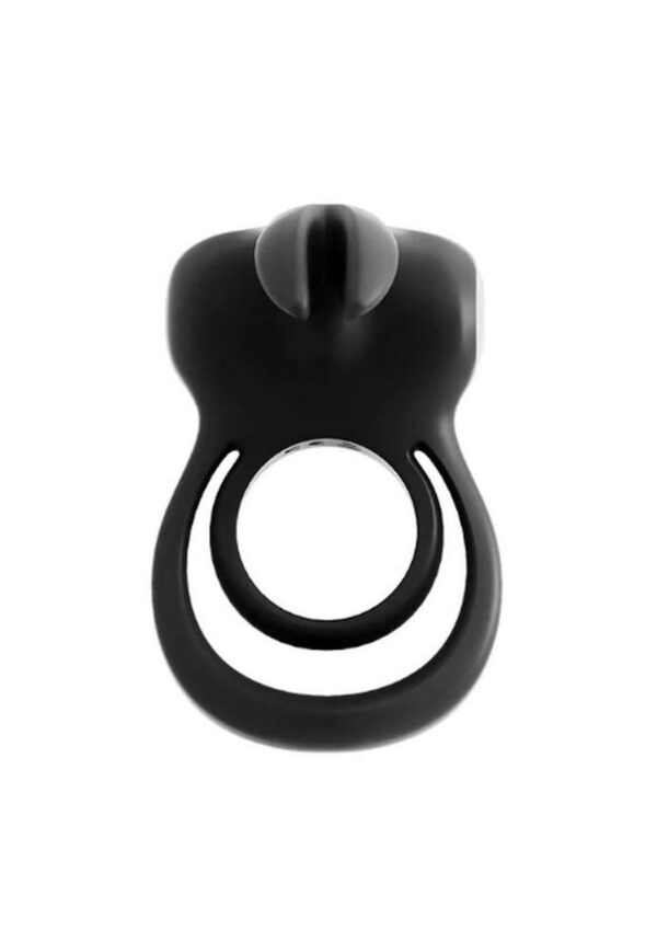 VeDO Thunder Bunny Rechargeable Silicone Dual Cock Ring - Just Black - Image 3