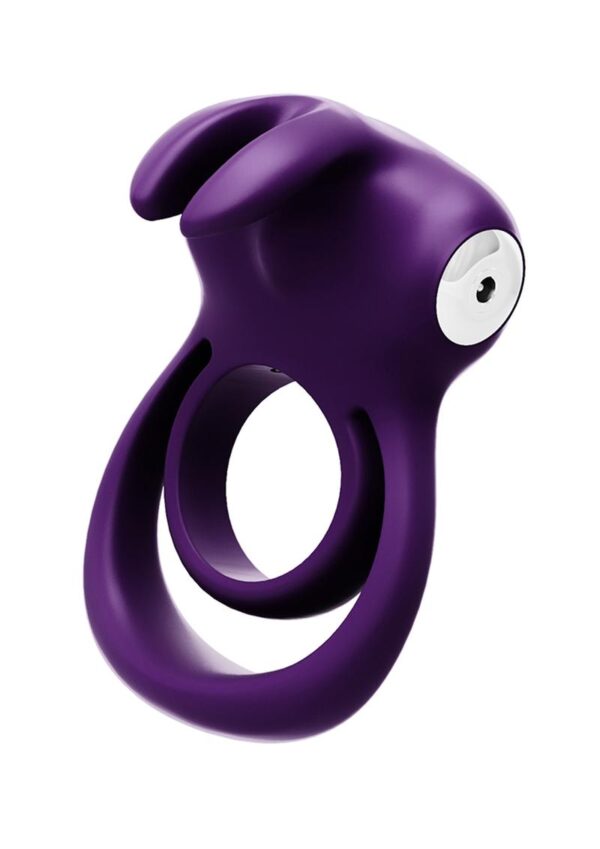 VeDO Thunder Bunny Rechargeable Silicone Dual Cock Ring - Deep Purple - Image 2