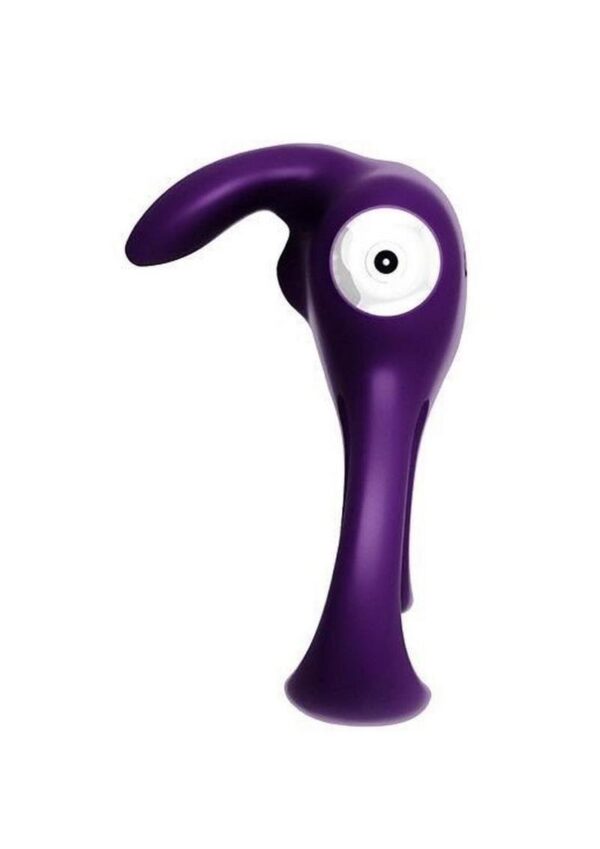 VeDO Thunder Bunny Rechargeable Silicone Dual Cock Ring - Deep Purple - Image 4
