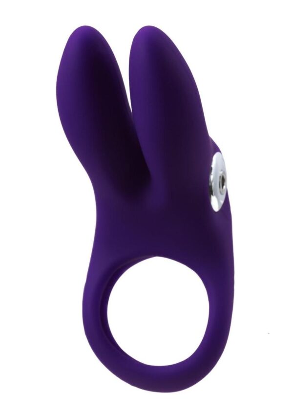 VeDO Sexy Bunny Rechargeable Silicone Couples Cock Ring - Deep Purple - Image 3