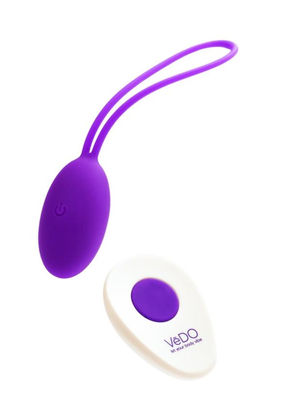 VeDO Peach Rechargeable Silicone Egg Vibrator with Remote Control - Into You Indigo - Image 2