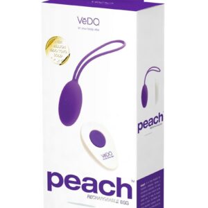 VeDO Peach Rechargeable Silicone Egg Vibrator with Remote Control - Into You Indigo