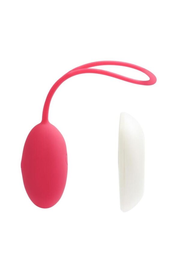 VeDO Peach Rechargeable Silicone Egg Vibrator with Remote Control - Foxy Pink - Image 3