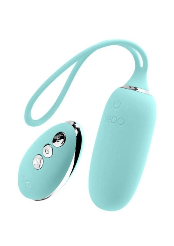 VeDO Kiwi Rechargeable Silicone Insertable Bullet Vibrator with Remote Control - Tease Me Turquoise - Image 3
